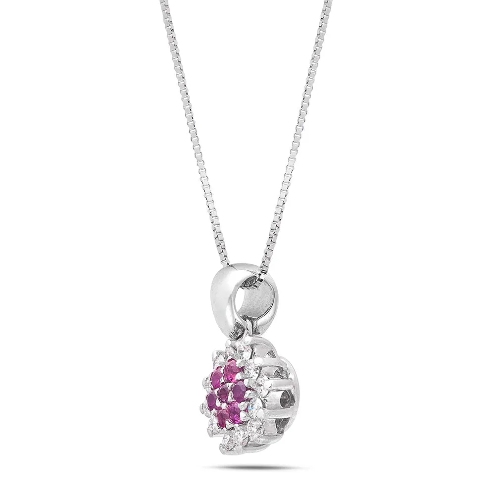 Sinico Flowers Classic collana oro bianco diamanti rubini