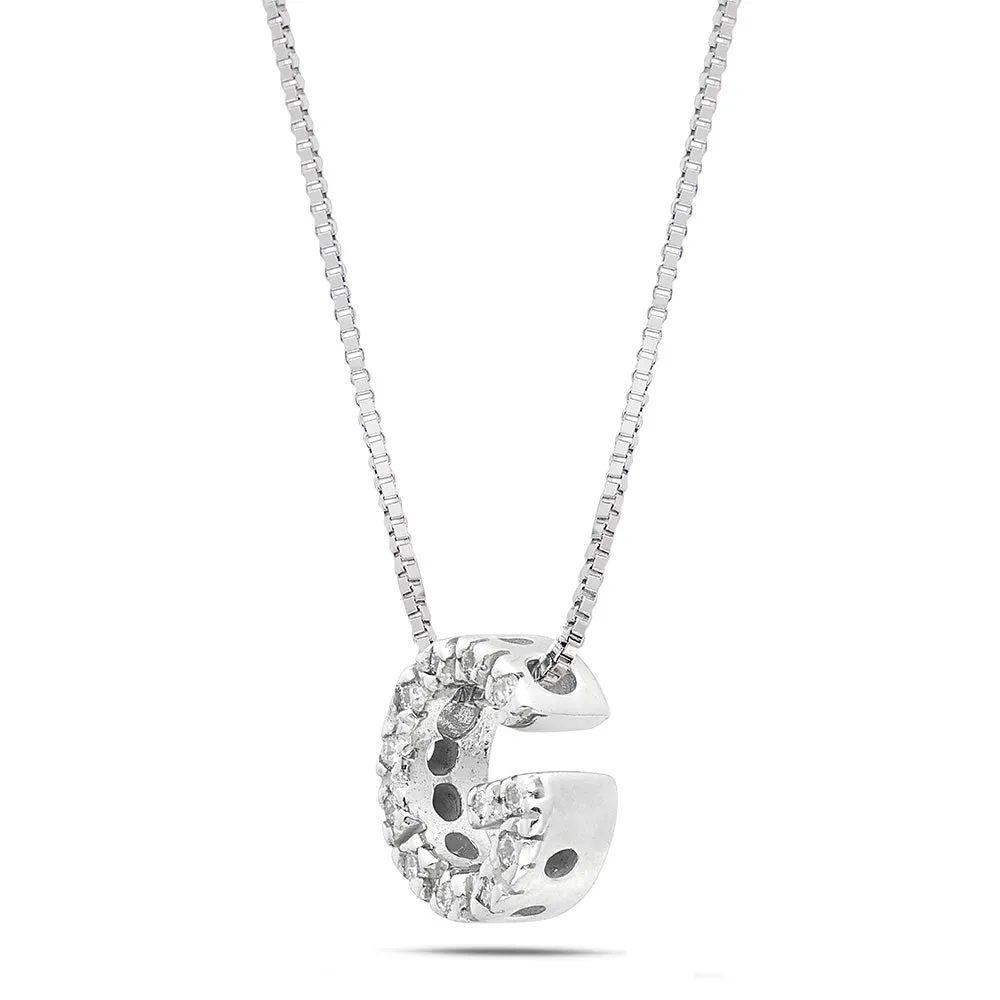 Sinico Letters G collana oro bianco diamanti 42 cm