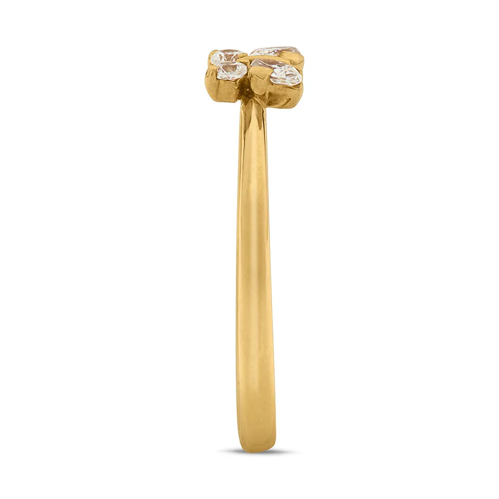 Sinico Classic Farfalla anello oro giallo zirconi bianchi