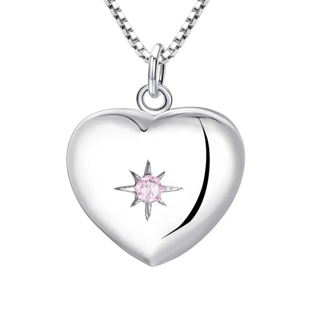 YL Mamma Cuore collana medaglione argento 925 apribile zirconi