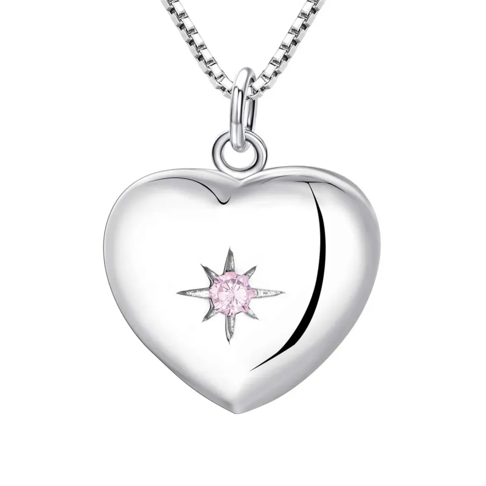 YL Mamma Cuore collana medaglione argento 925 apribile zirconi