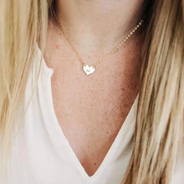 WordsByHeartCo Dainty Heart collana cuore argento 925 1 cuore