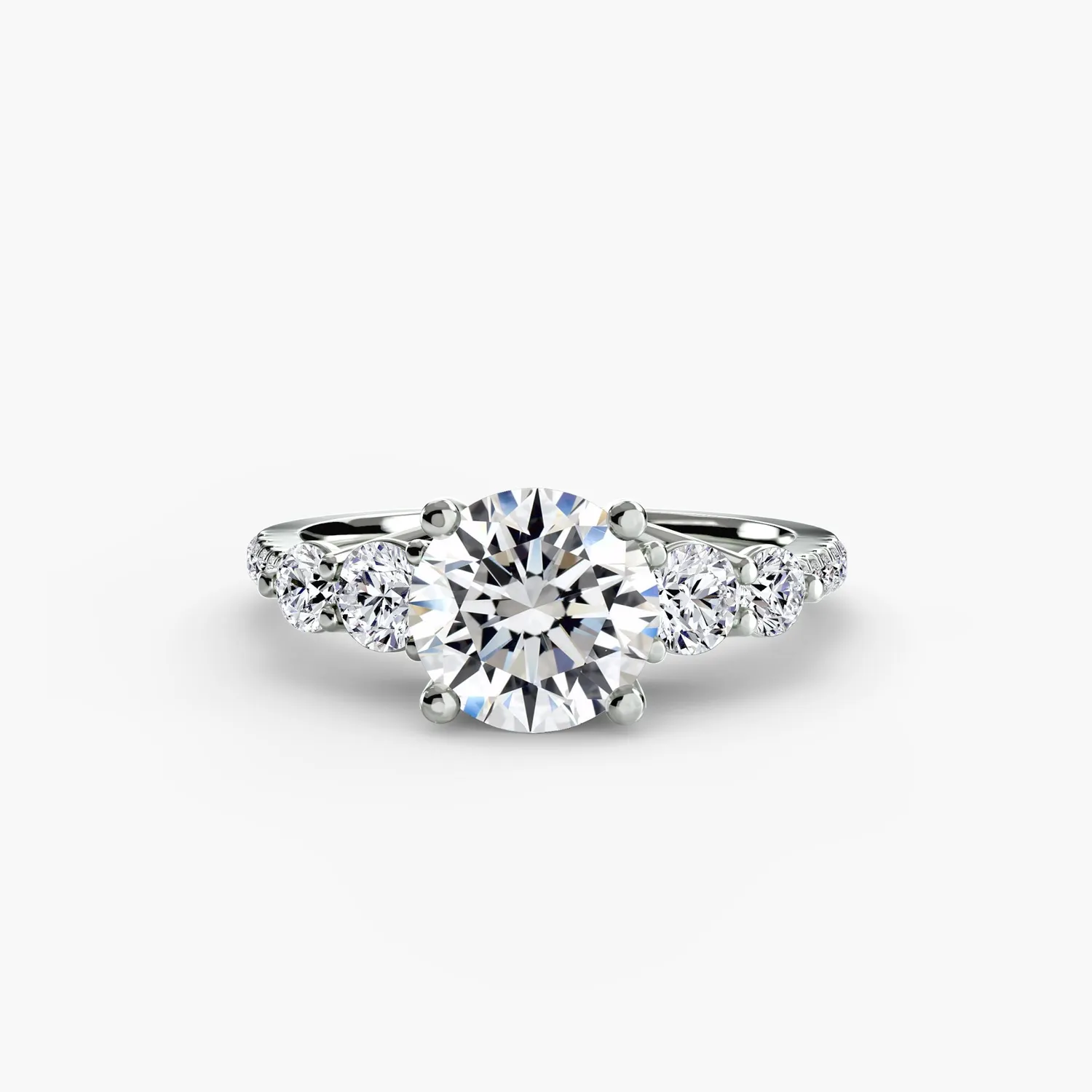 Sinico Five Stone Pavé anello oro bianco 18Kt