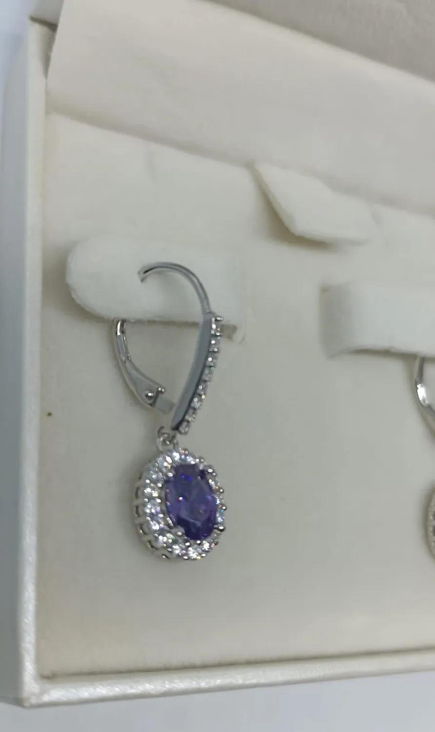 YL Ovale orecchini argento 925 zirconia cubica aprile