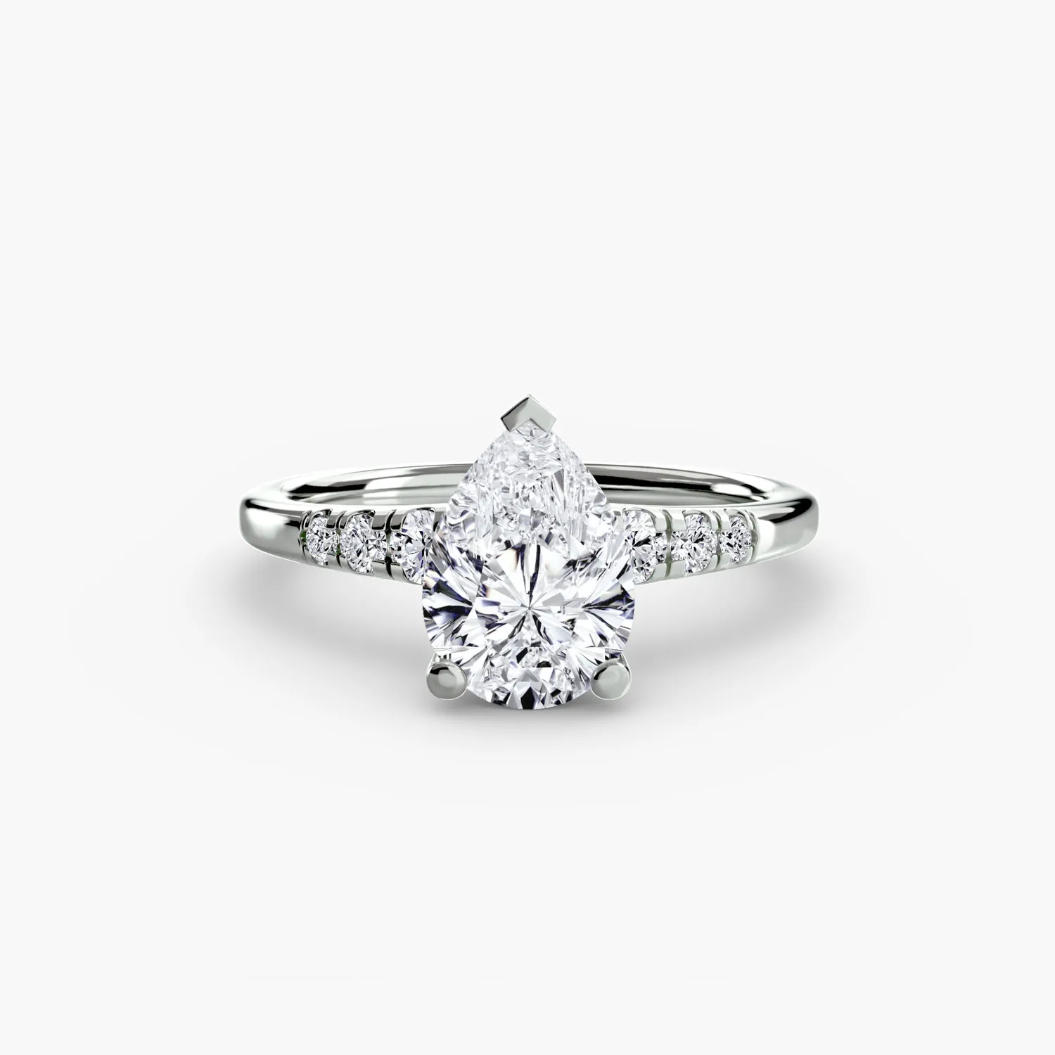 SINICO Solitaire with Shoulder Accents anello oro 14kt pavé