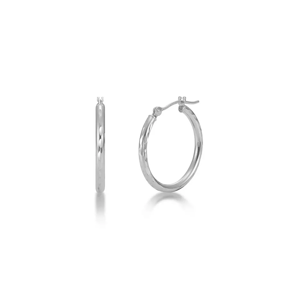 KEZEF Cerchi orecchini oro 14K 20 mm taglio diamante