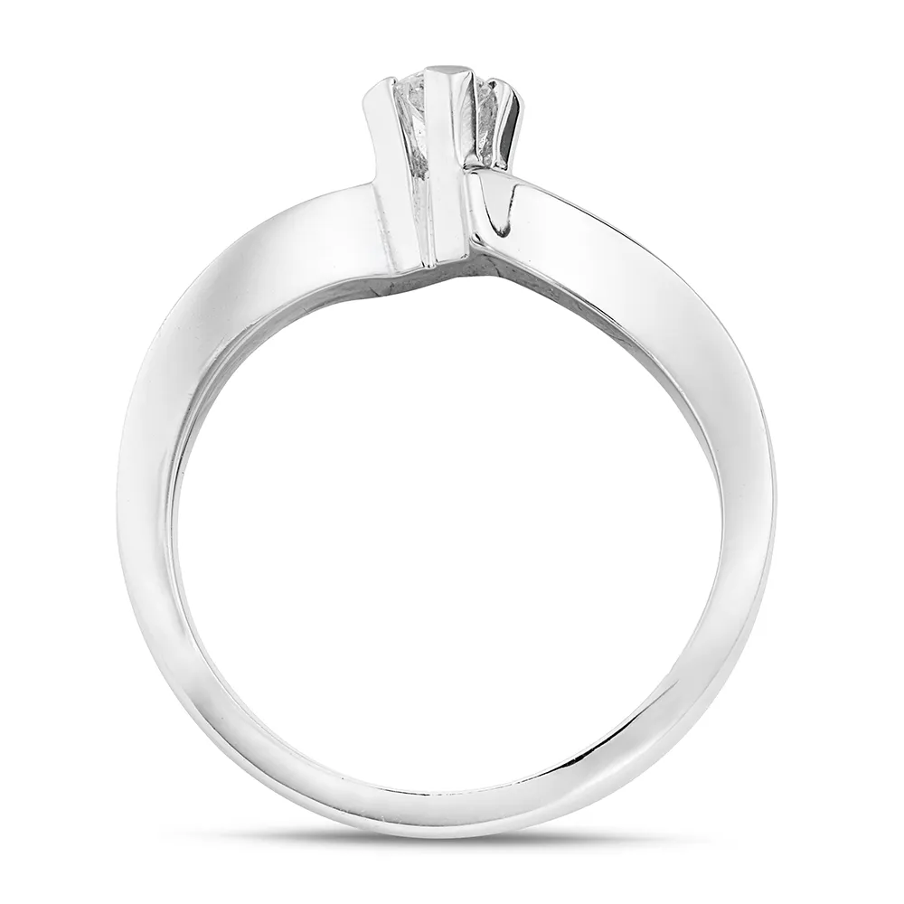 Sinico Promesse contrarié anello oro bianco diamante 0,12 ct