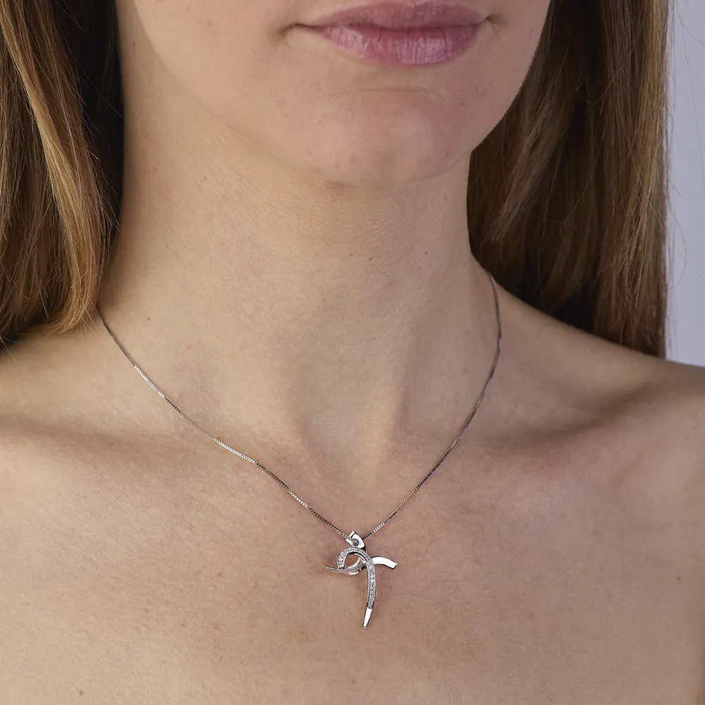 Sinico Mistica Croce collana oro bianco 42 cm diamanti