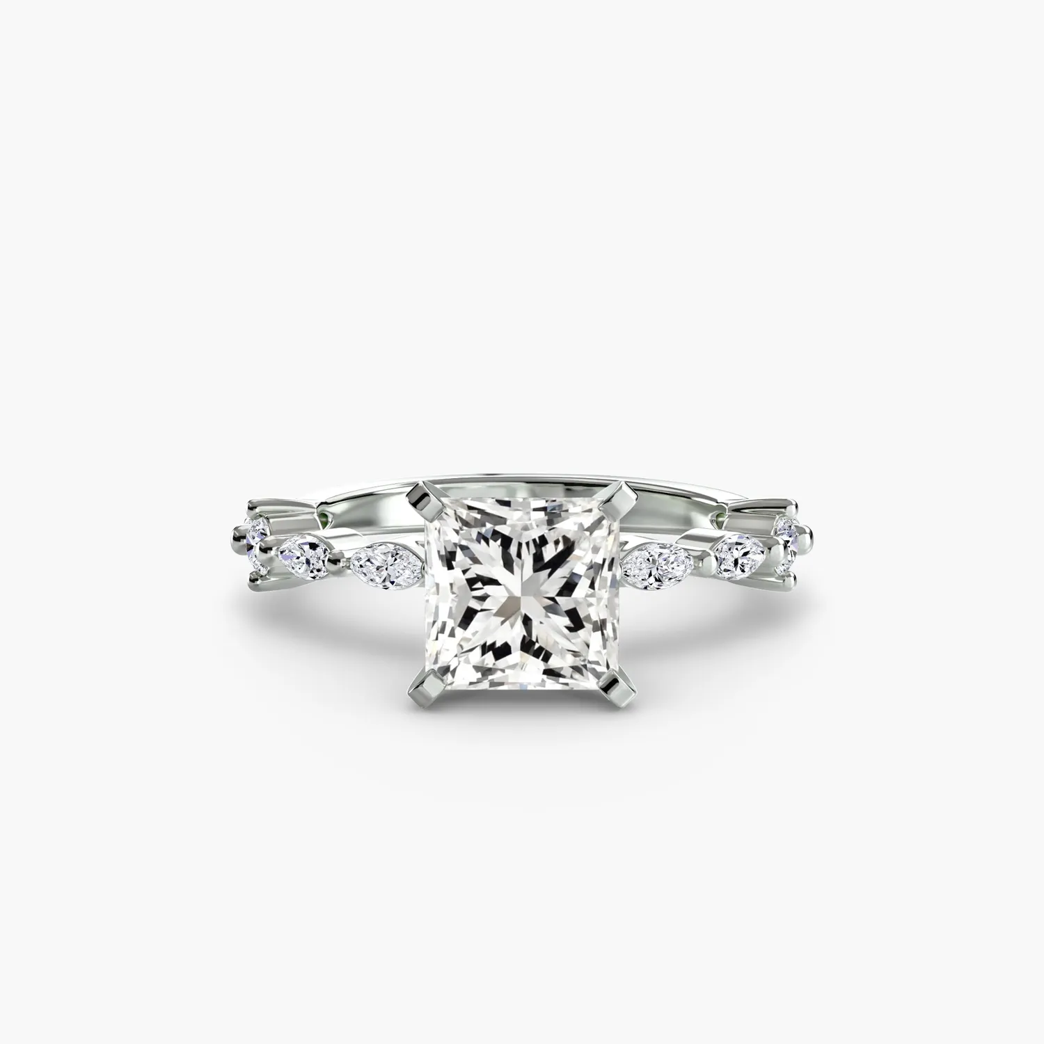 SINICO Eternity Pavé anello solitario oro bianco 18Kt tondo
