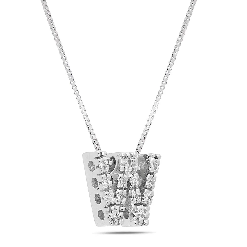 Sinico Letters W Piccola collana oro diamanti