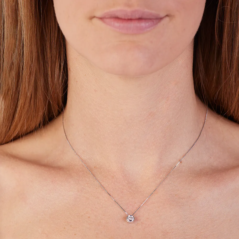 Sinico Donut collana punto luce 42 cm diamante 0,09 ct