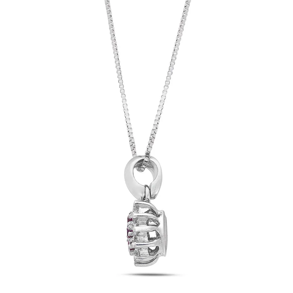 Sinico Flowers Classic collana oro bianco diamanti rubini