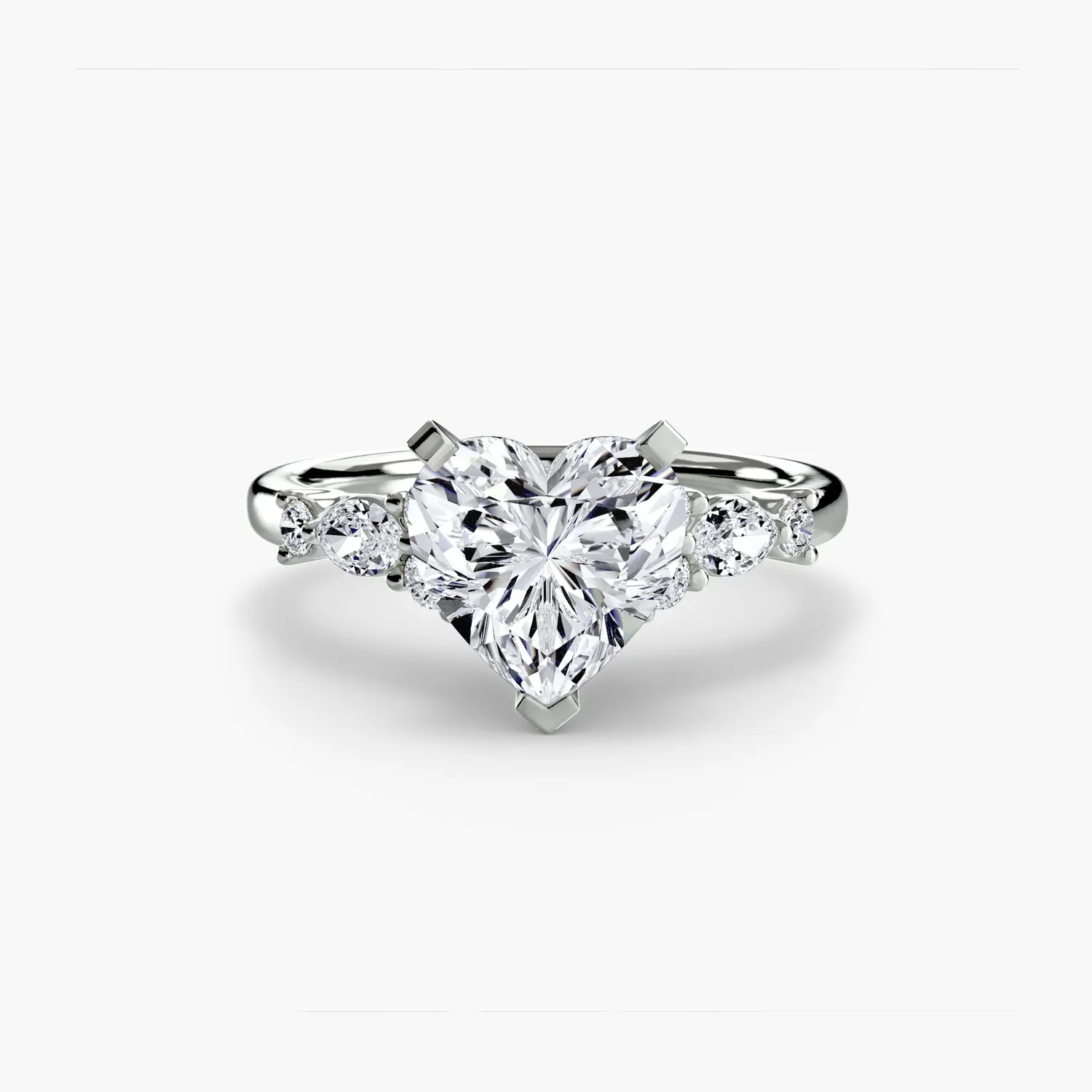 Sinico Floral Accent Solitaire anello oro bianco 18Kt