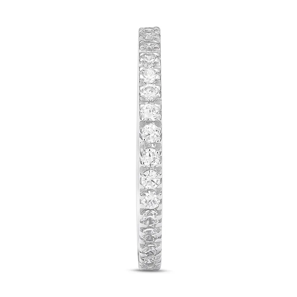 Sinico Eternity griffe anello oro bianco 18kt zirconia bianche