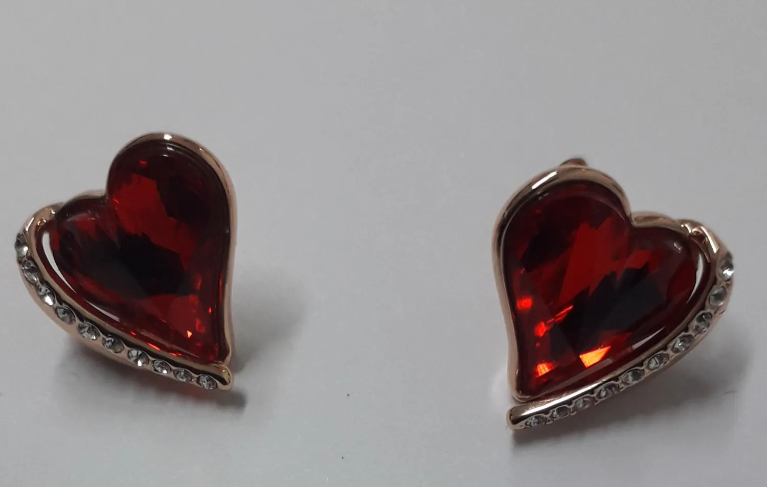 CDE Cuore completo collana e orecchini oro rosa cristalli