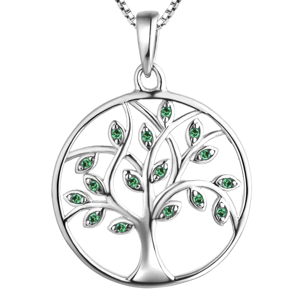 YL Albero della Vita collana argento 925 verde