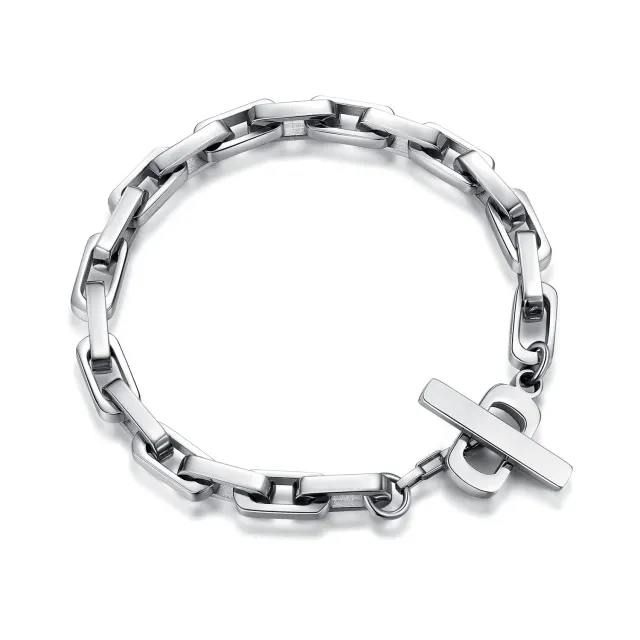 CDE bracciale uomo acciaio maglie ovali