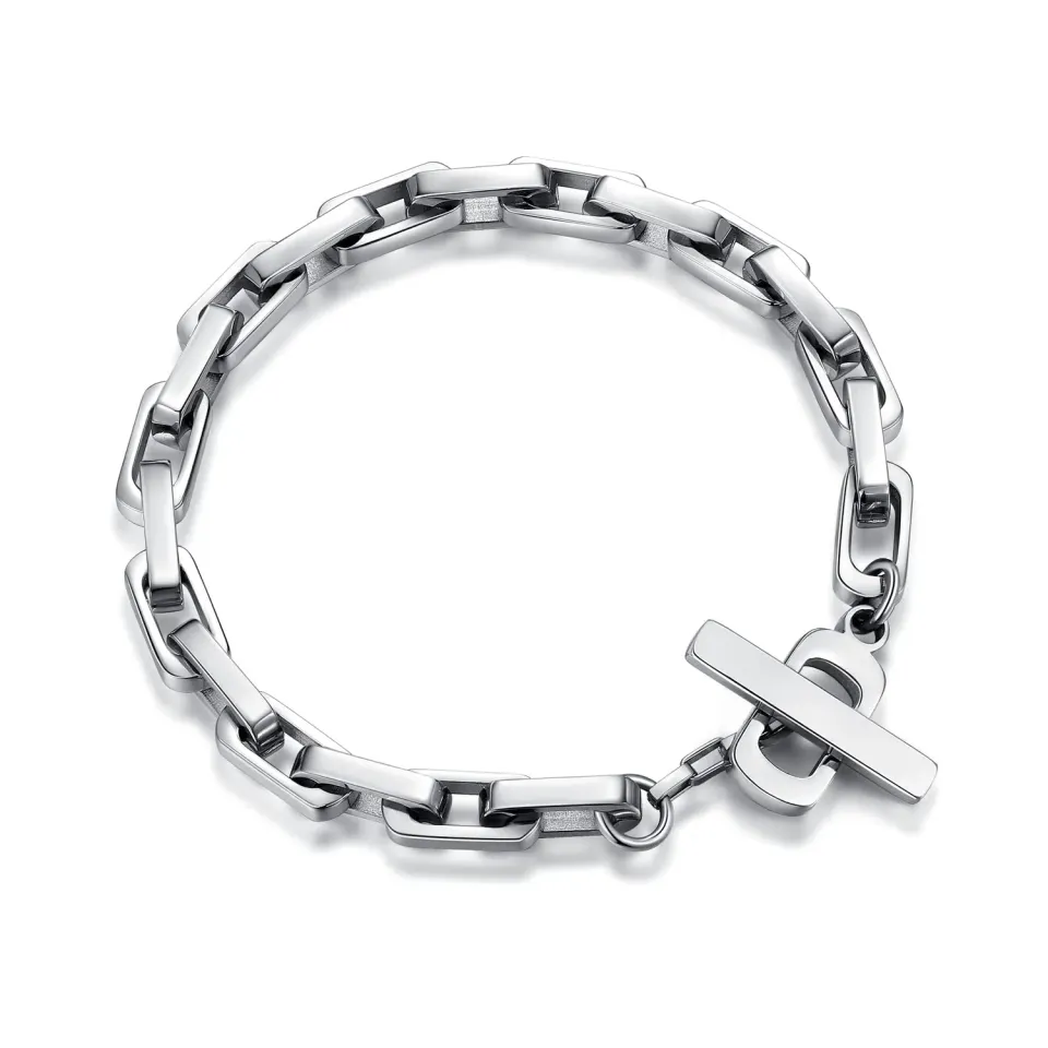 CDE bracciale uomo acciaio maglie ovali
