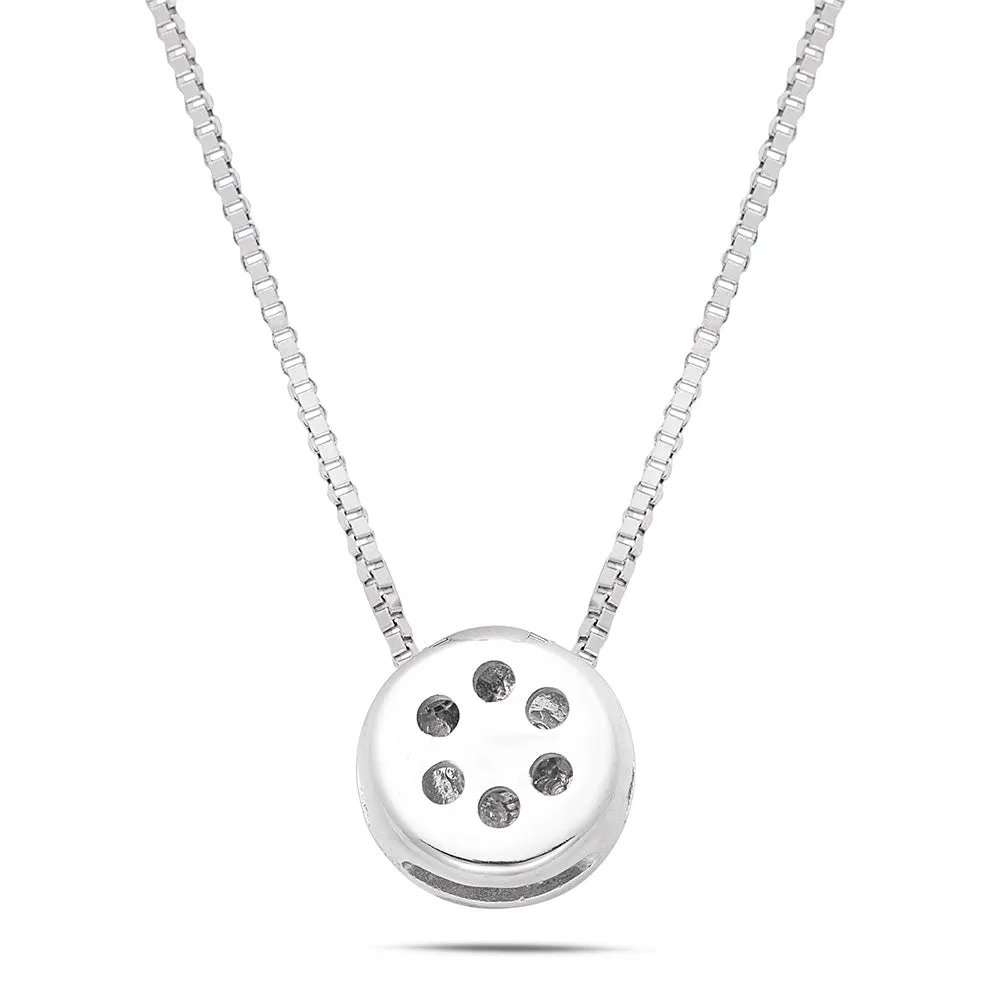 Sinico Donut collana punto luce oro bianco diamante 42 cm