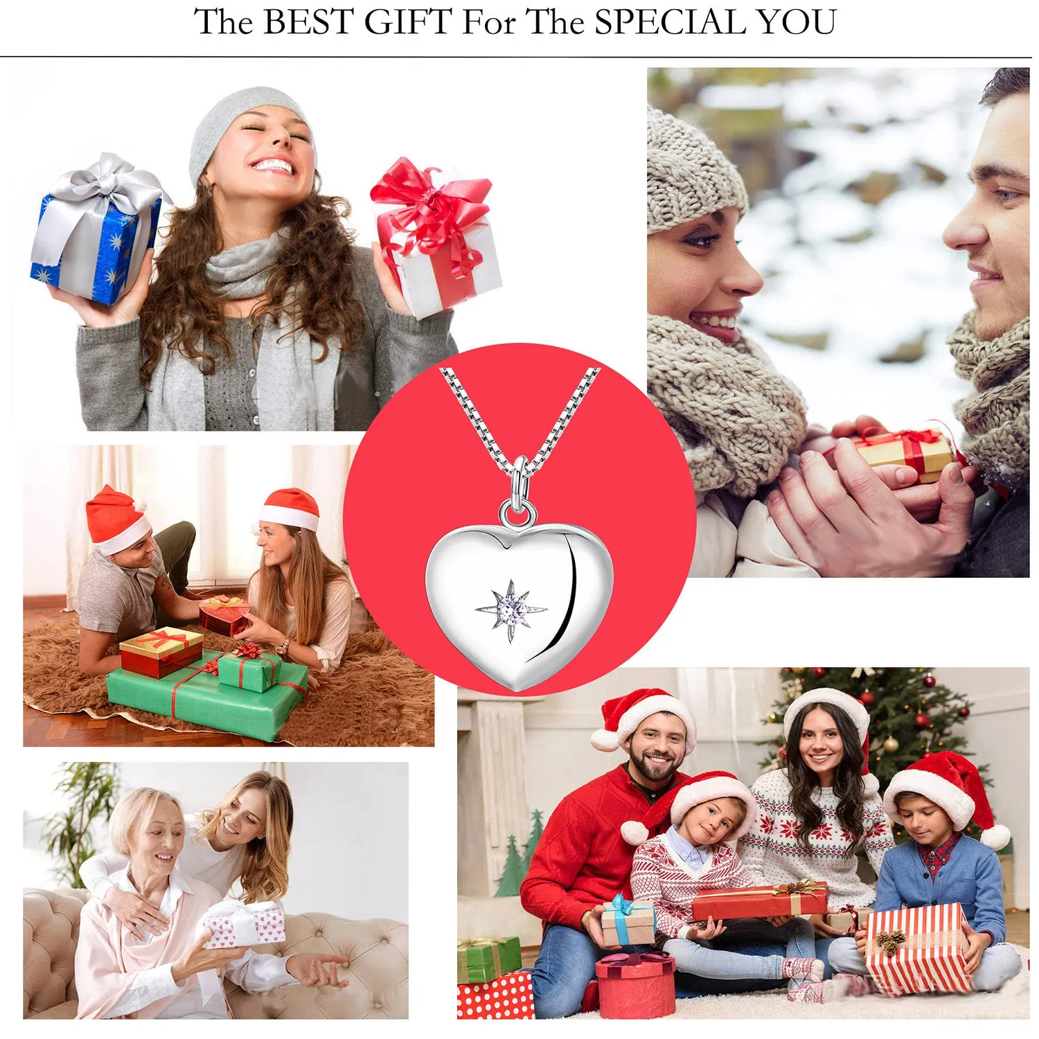 YL Mamma Cuore collana medaglione argento 925 apribile zirconi