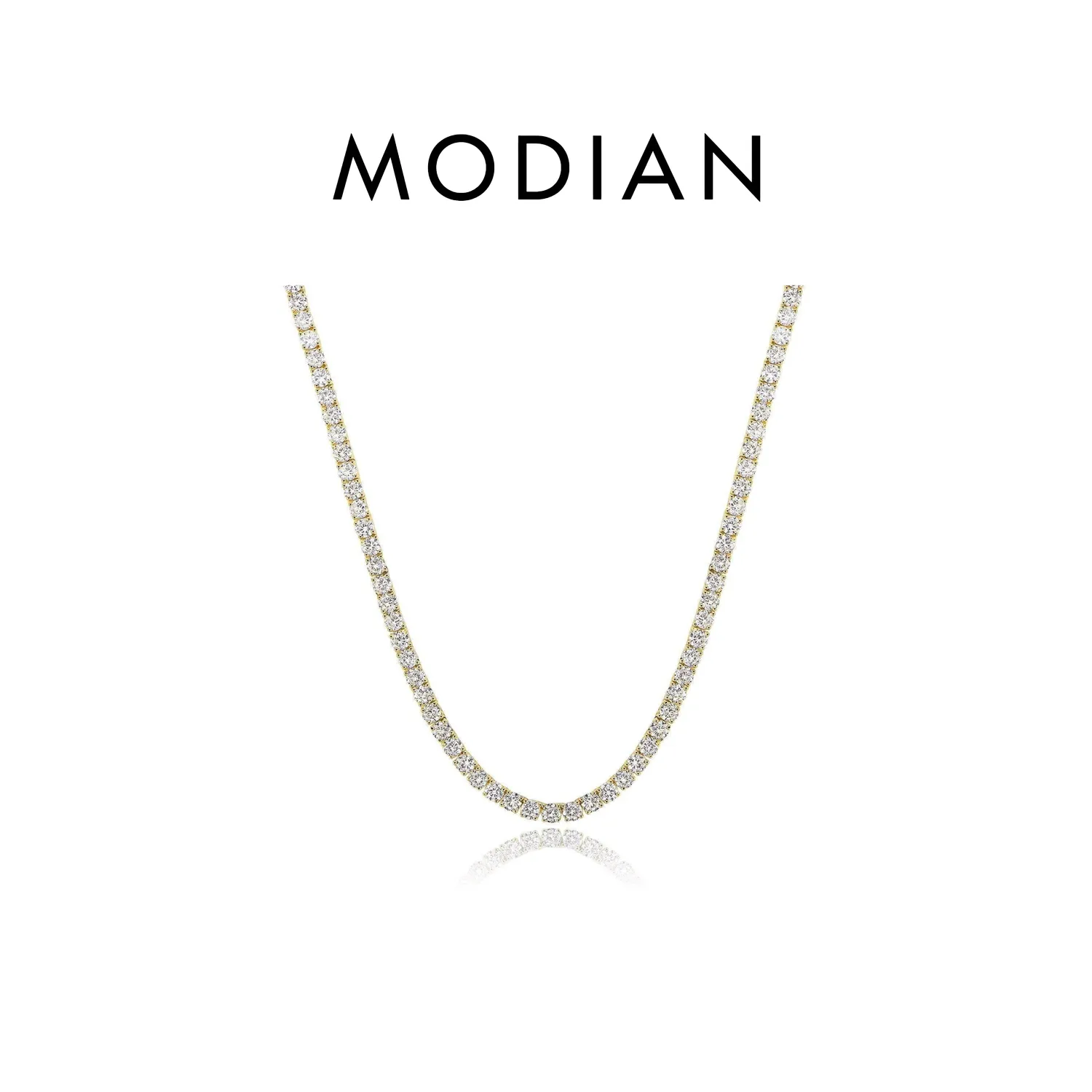 MODIAN Tennis collana moissanite argento 3 mm 45 cm