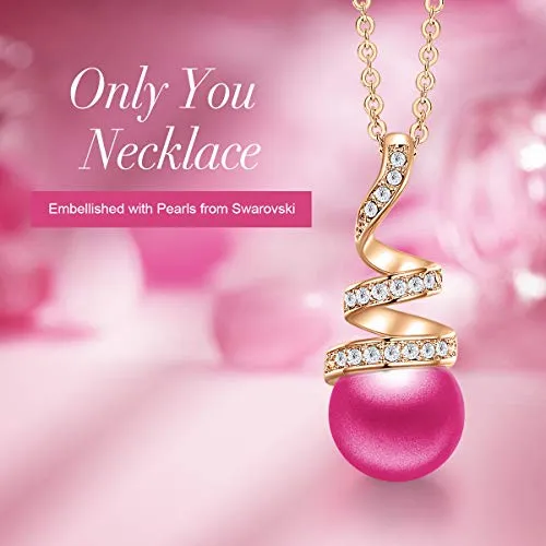 CDE Sei l'unico collana oro rosa perle Swarovski