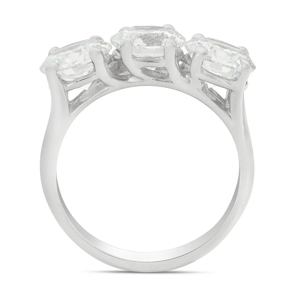 Sinico Trilogy Filo Anello Oro Bianco Zirconia Misura 13