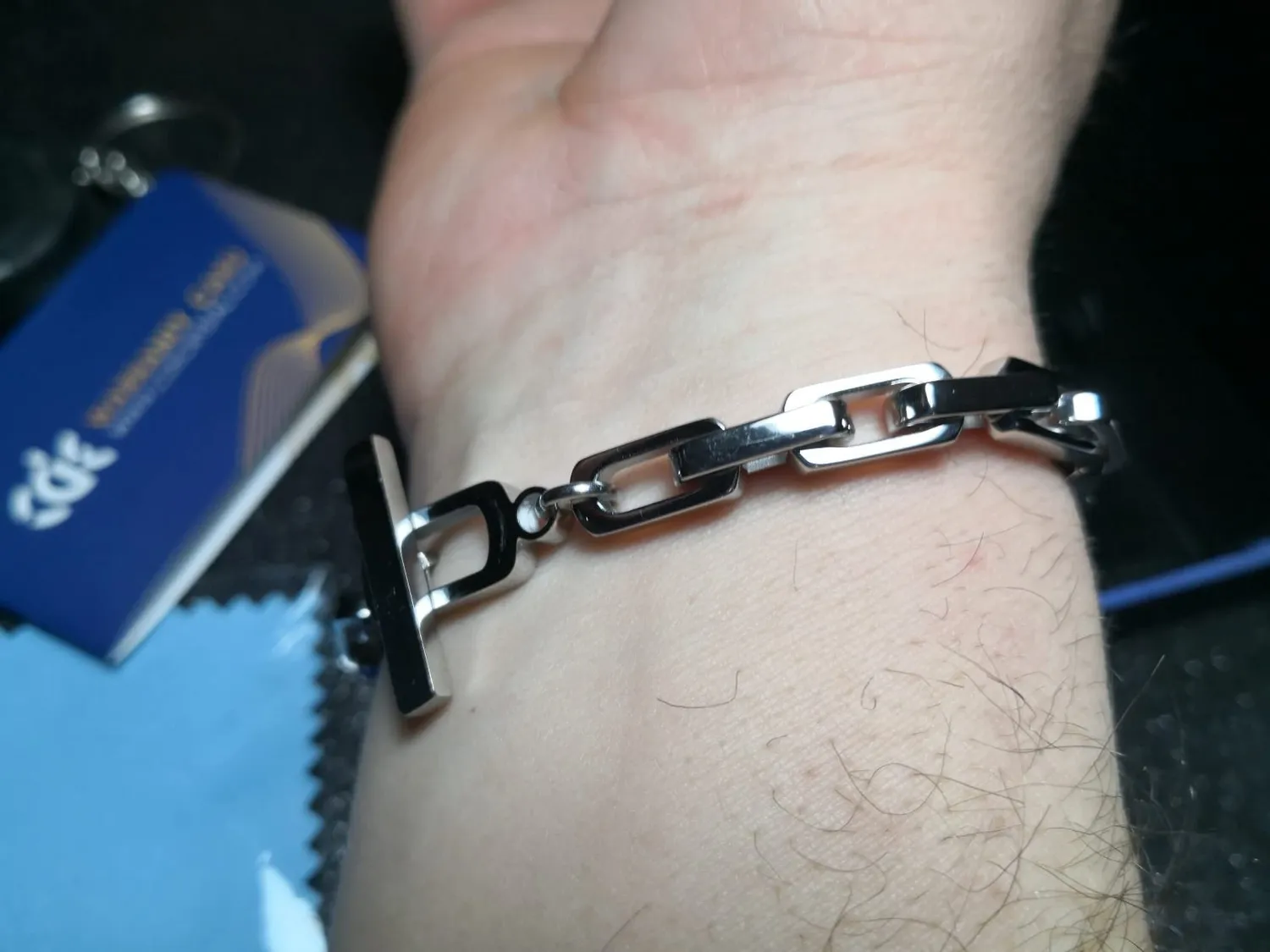 CDE bracciale uomo catena acciaio toggle