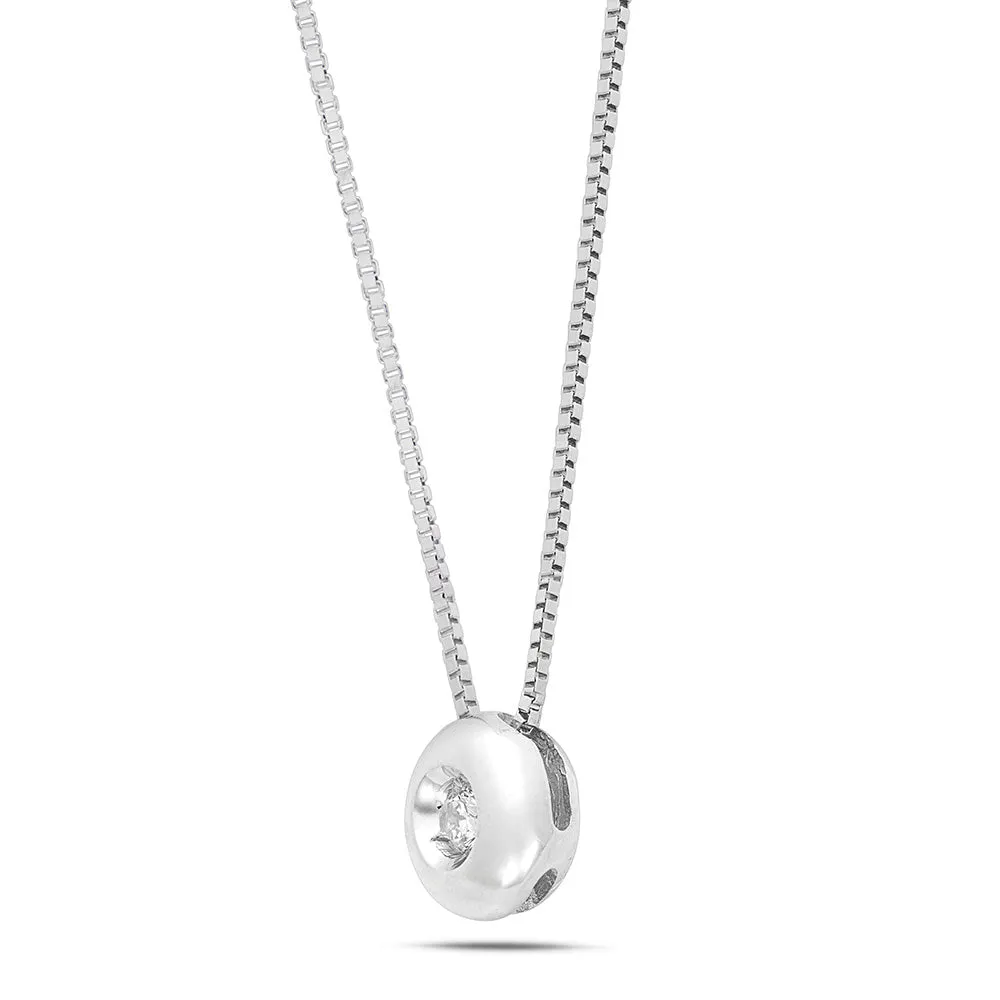 SINICO Donut punto luce collana oro bianco diamante 42 cm