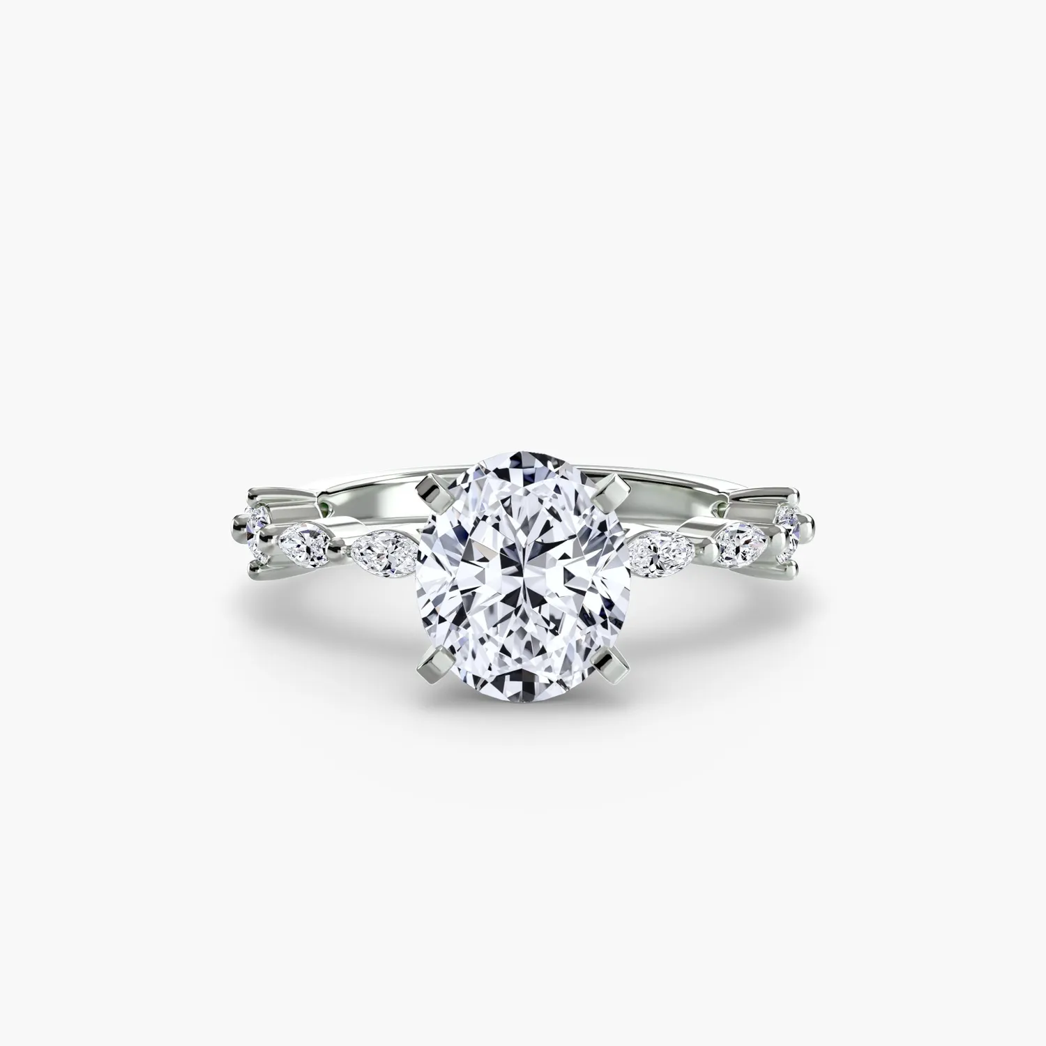 SINICO Eternity Pavé anello solitario oro bianco 18Kt tondo