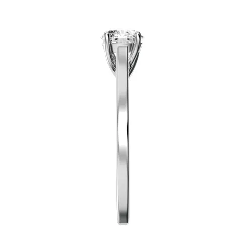 SINICO Round Natural Diamond anello fidanzamento oro bianco 0,50ct