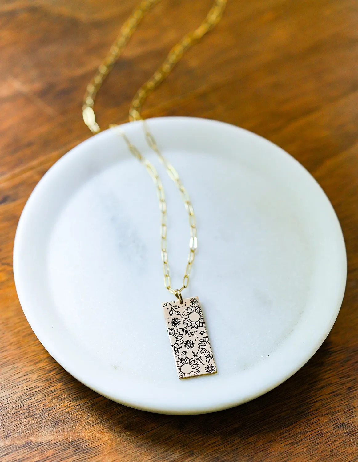 WordsByHeartCo Sunflower Fields collana pendente argento 925