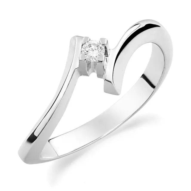 Sinico Promesse anello contrarié oro bianco 0,05 ct