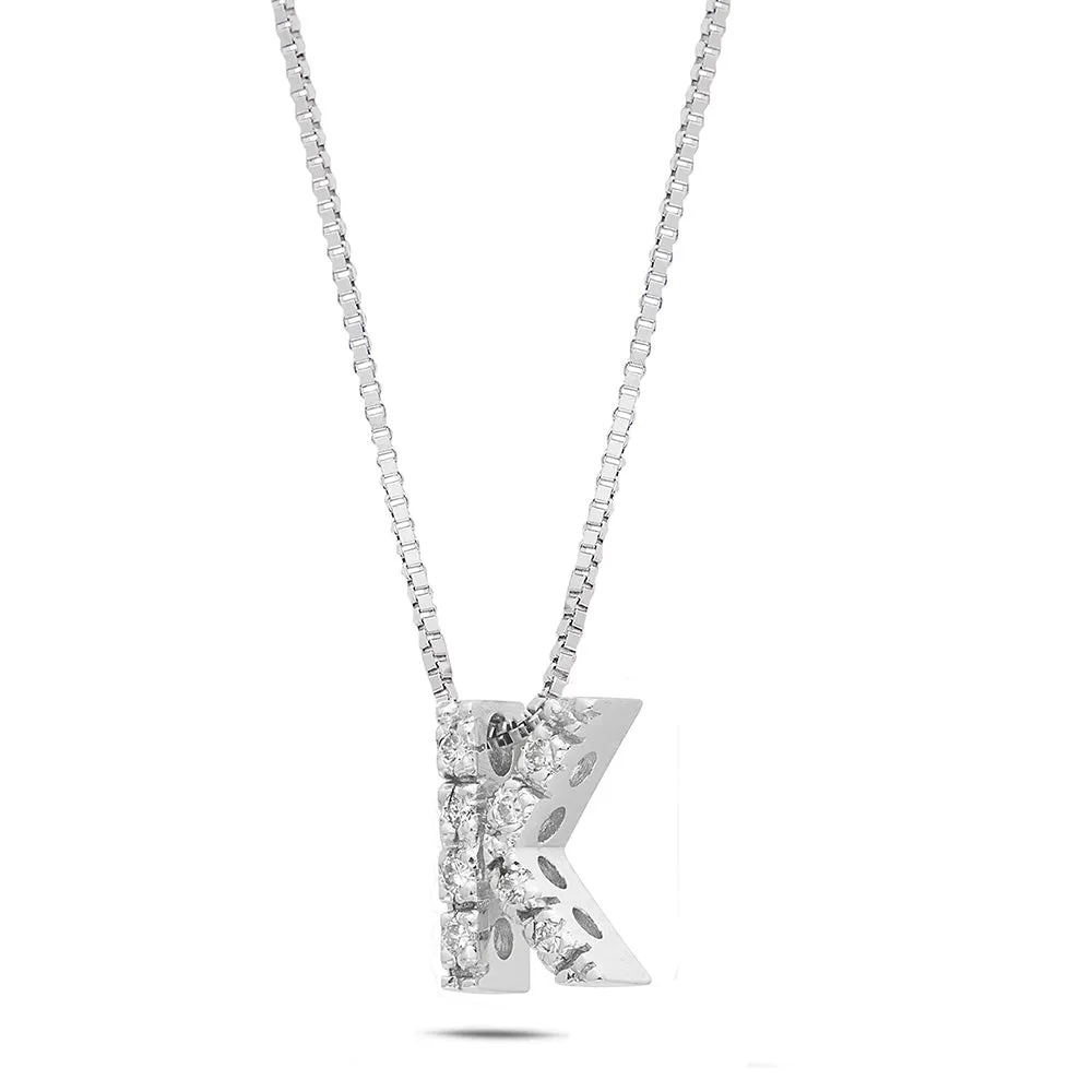 Sinico Letters K Piccola collana oro diamanti