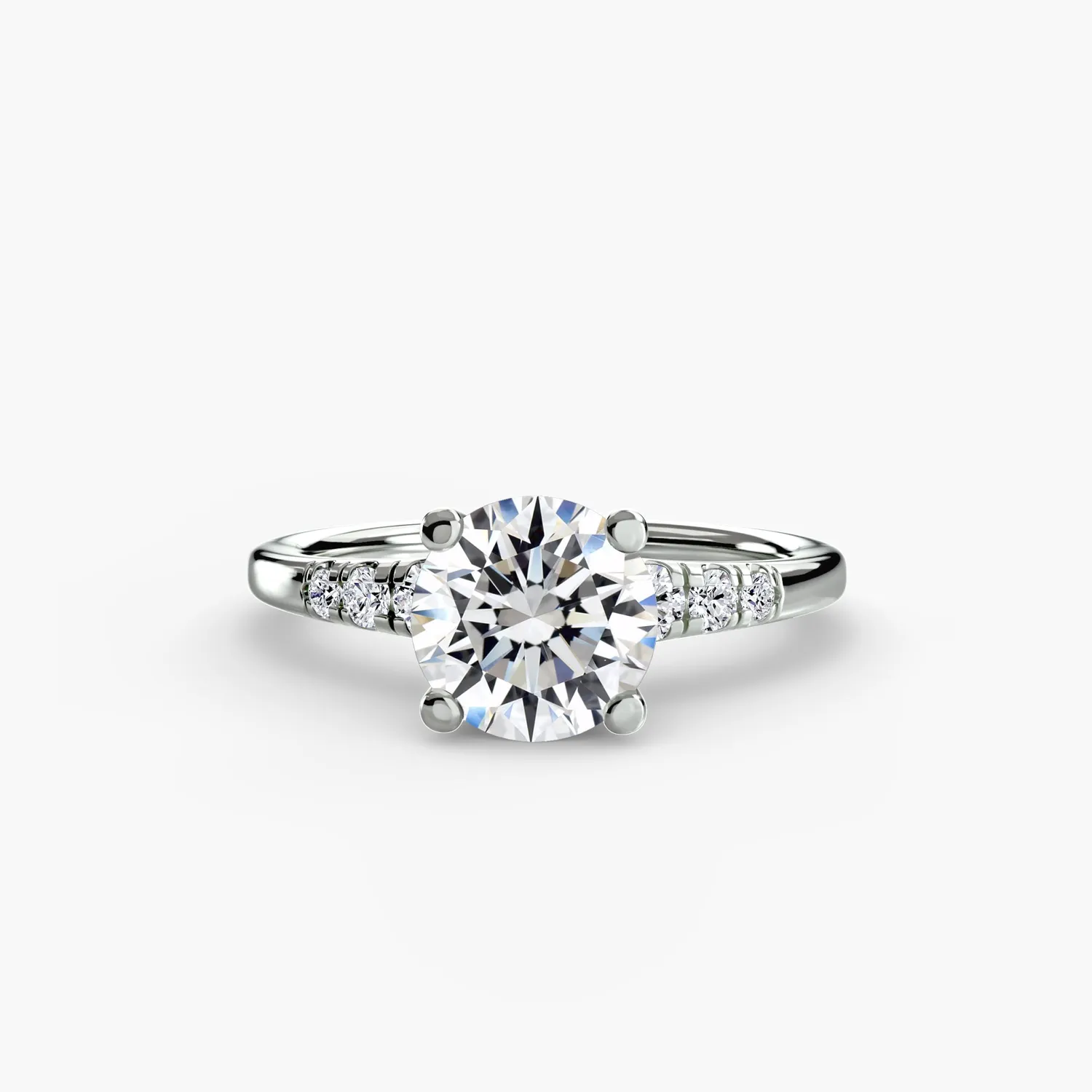SINICO Solitaire with Shoulder Accents anello oro 14kt pavé