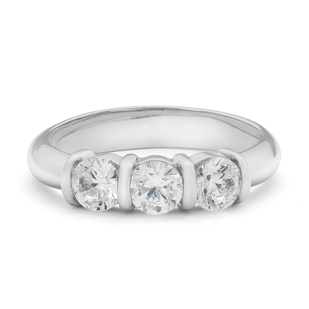 Sinico Trilogy anello oro bianco zirconi misura 13