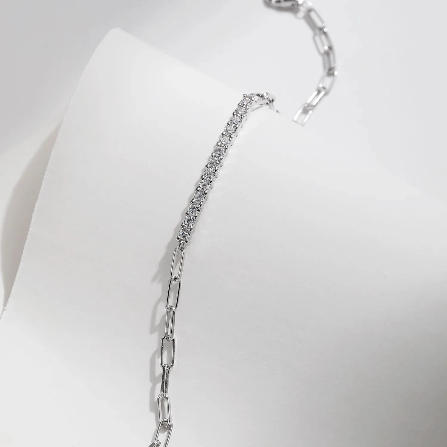 MODIAN Moissanite Chain bracciale argento 925 13 pietre