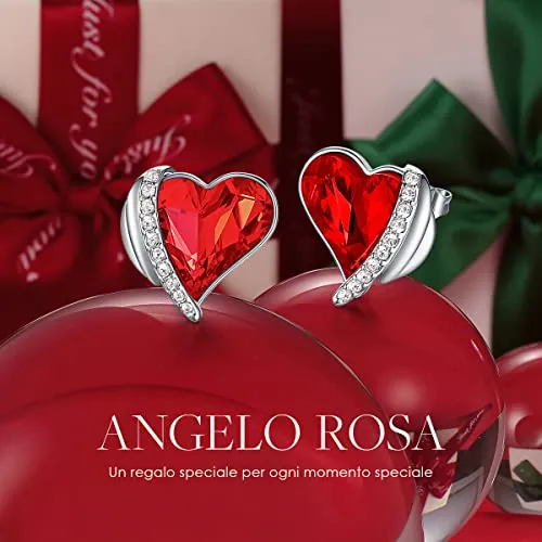 CDE Cuore orecchini bottone oro rosa cristalli