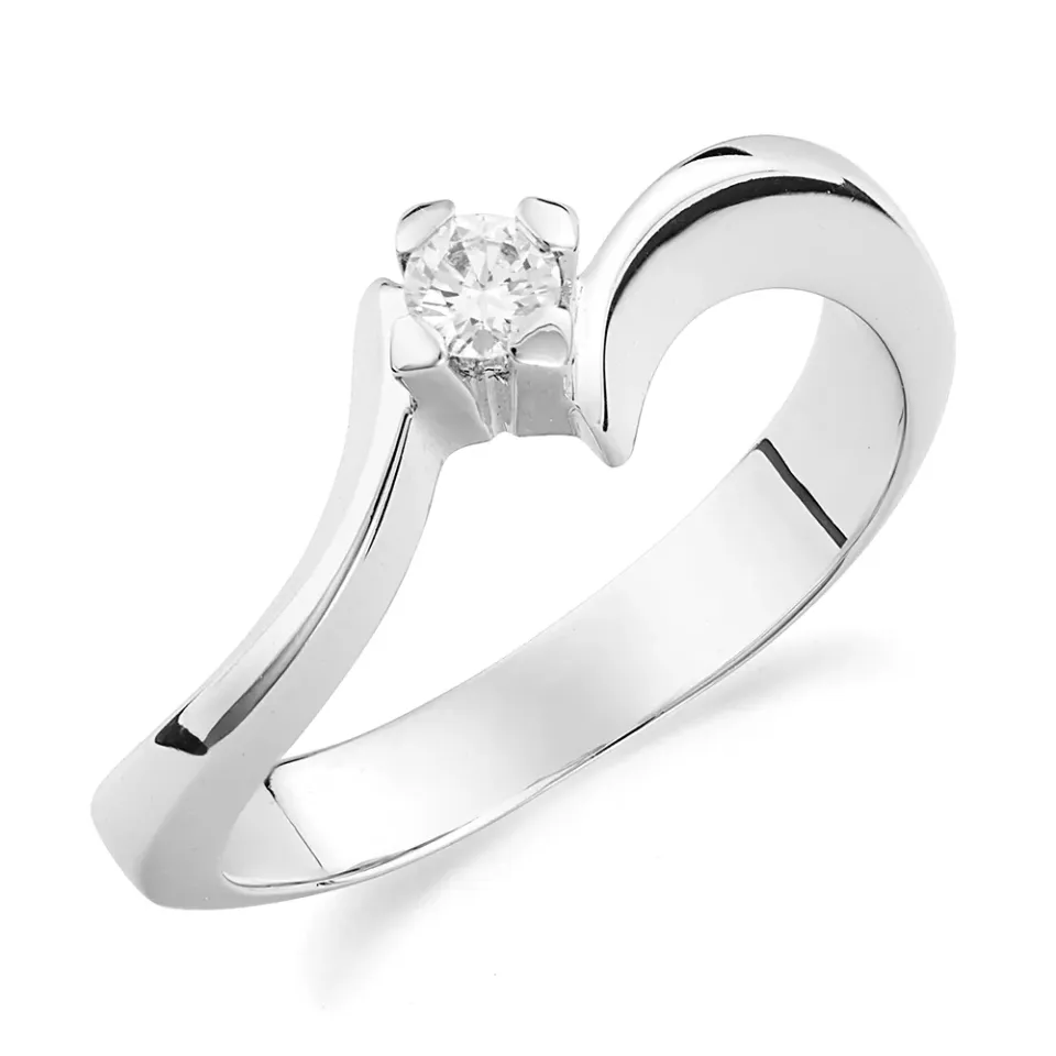Sinico Promesse contrarié anello oro bianco diamante 0,12 ct
