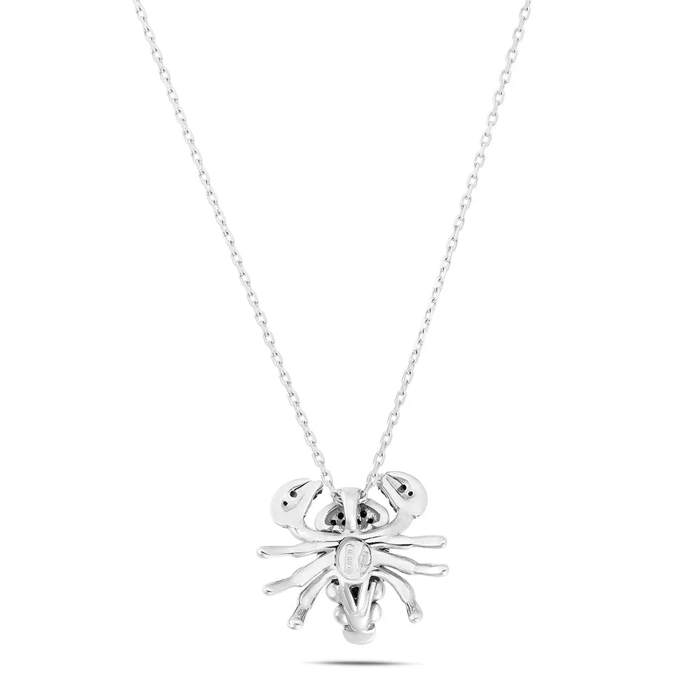 Sinico Good Luck Scorpione collana oro bianco 42 cm diamanti neri