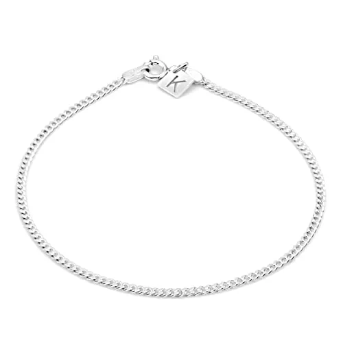KEZEF Bracciale Catena Cubana Argento 925 2 mm